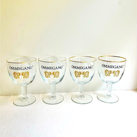 (4) Vintage OMMEGANG Brewery Gold Rim Beer Glasses - Picture 3 of 7